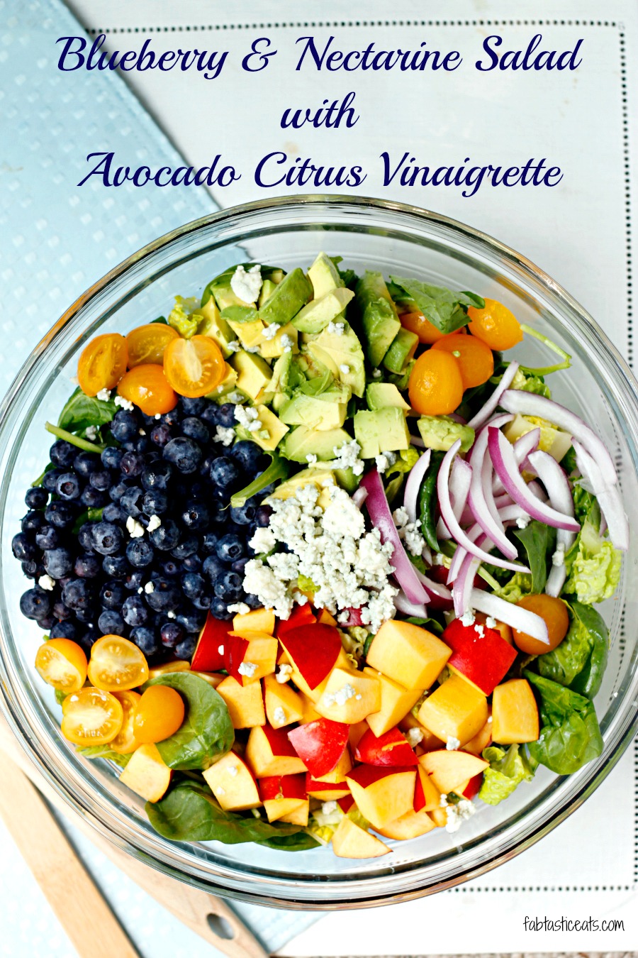 Blueberry and Nectarine Salad with Avocado Citrus Vinaigrette